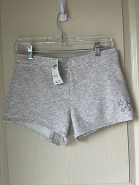 NWT Hollister Light Heather Gray Women’s Star Graphic Fleece Mini Shorts